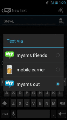 Скриншот приложения mysms - Dark Theme - №6