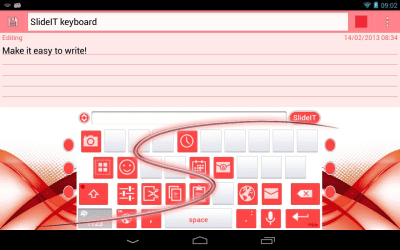Скриншот приложения SlideIT Abstract Red Skin - №3