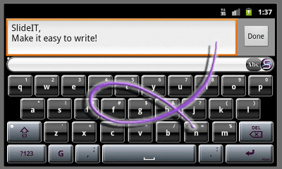 Скриншот приложения SlideIT Black Ice Skin - №4