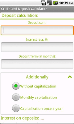 Скриншот приложения Loan and Deposit calculator - №3