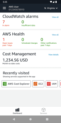 Скриншот приложения AWS Console - №1