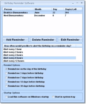 Скриншот приложения Sobolsoft Birthday Reminder - №1