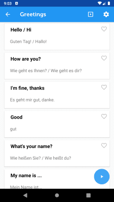 Скриншот приложения Learn German Phrasebook - №2