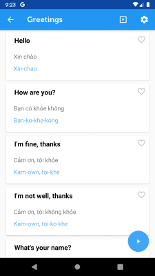 Скриншот приложения Learn Vietnamese Phrasebook - №2