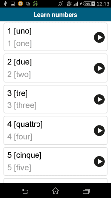 Скриншот приложения Итальянский 50 языков - №6