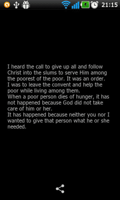 Скриншот приложения Цитаты Матери Терезы - №3