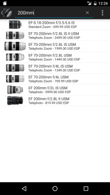 Скриншот приложения CanonLenses - №3