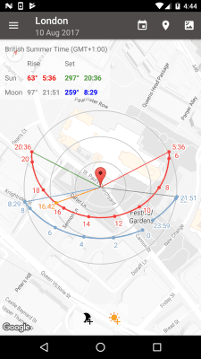 Скриншот приложения Позиция Солнце и Восход Demo - №7