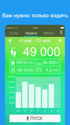 Скриншот приложения Шагомер — счетчик шагов - №7