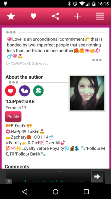 Скриншот приложения AppTornado Love Quotes - №4