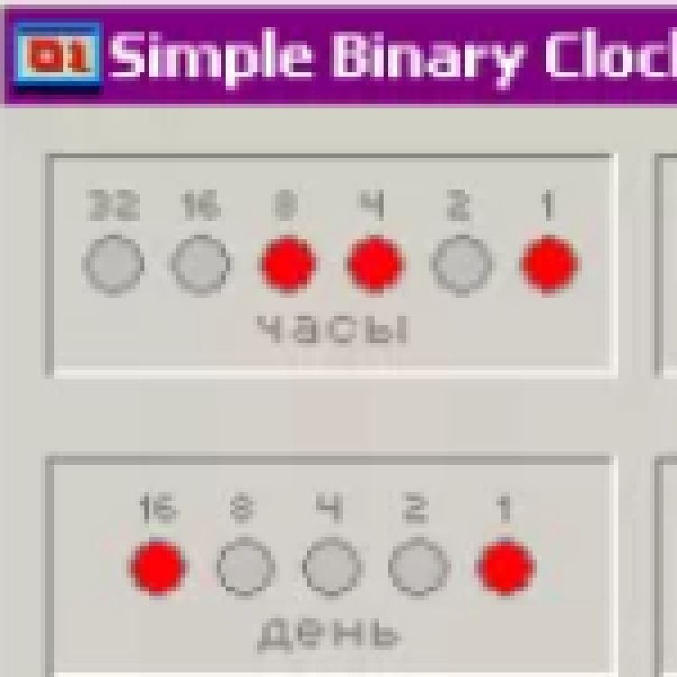 Simple Binary Clock скачать на Windows бесплатно