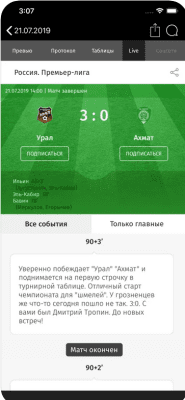 Скриншот приложения Мой футбол РФПЛ - №4