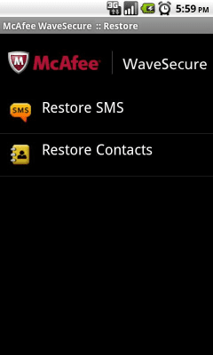 Скриншот приложения McAfee WaveSecure (Trial) - №5