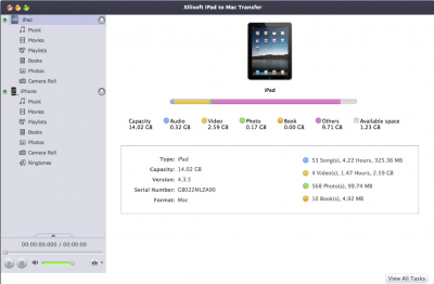 Скриншот приложения Xilisoft iPad to Mac Transfer - №1