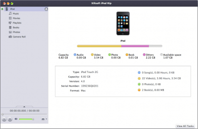 Скриншот приложения Xilisoft iPod Rip - №1