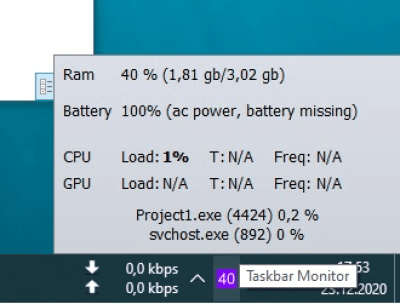 Скриншот приложения Taskbar Monitor - №3