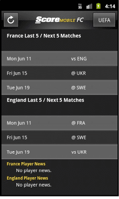 Скриншот приложения ScoreMobile FC - №4