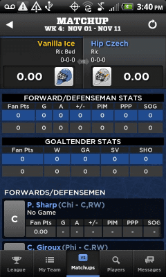 Скриншот приложения Yahoo! Fantasy Hockey 2012 - №6