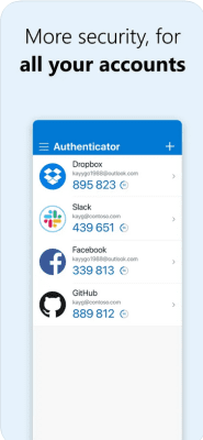 Скриншот приложения Microsoft Authenticator - №1