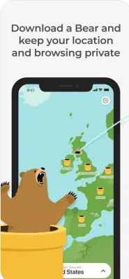 Скриншот приложения TunnelBear VPN & Wifi Proxy - №1