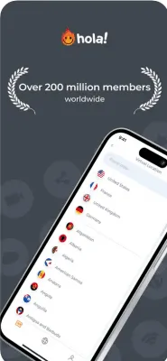Скриншот приложения Hola Privacy VPN App & Browser - №1