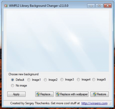 Скриншот приложения WMP12 Library Background Changer - №1