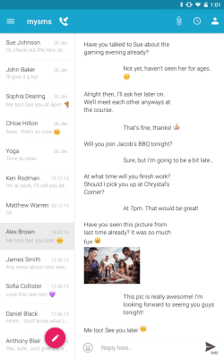 Скриншот приложения SMS Texting from Tablet & Sync - №4
