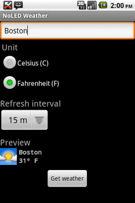 Скриншот приложения NoLED Weather - №1
