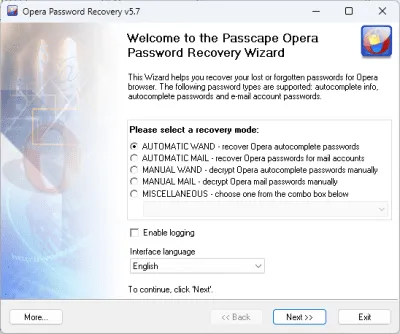 Скриншот приложения Opera Password Recovery - №1