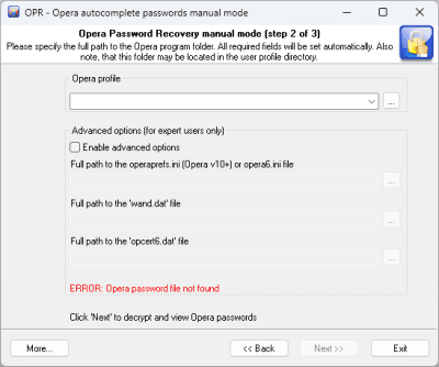 Скриншот приложения Opera Password Recovery - №2