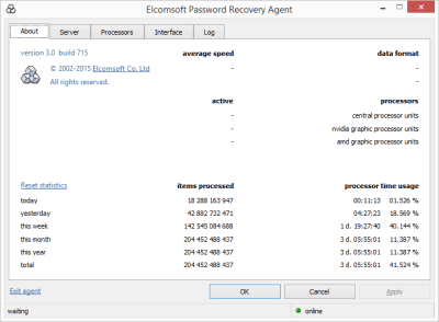 Скриншот приложения ElcomSoft Distributed Password Recovery - №5