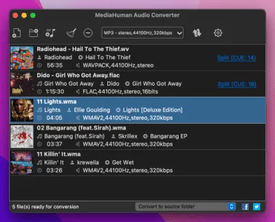 Скриншот приложения MediaHuman Audio Converter - №2