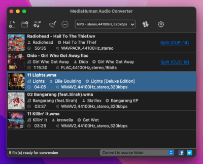 Скриншот приложения MediaHuman Audio Converter - №1