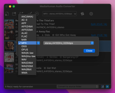 Скриншот приложения MediaHuman Audio Converter - №2