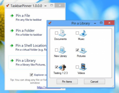 Скриншот приложения Taskbar Pinner - №3