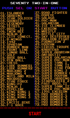 Скриншот приложения 72 IN 1 FC NES - №1