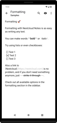 Скриншот приложения Nextcloud Notes - №3