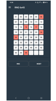 Скриншот приложения RNG VISUAL - генератор случайных комбинаций для лотерей - №3