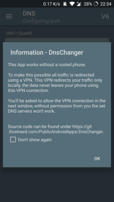 Скриншот приложения DNSChanger for IPv4/IPv6 - №4