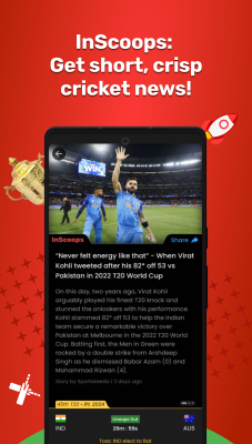 Скриншот приложения CricRocket - №3