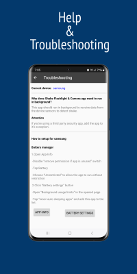 Скриншот приложения Shake Flashlight & Camera - №6