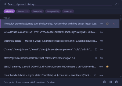 Скриншот приложения Beetroot - менеджер буфера обмена для Windows - №7