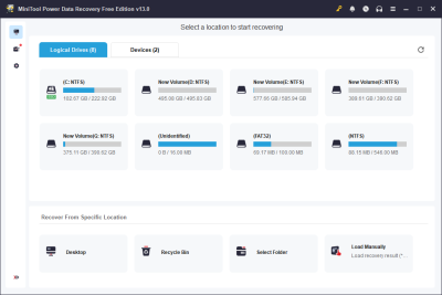 Скриншот приложения MiniTool Power Data Recovery Free Edition - №1