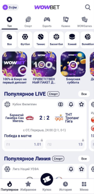 Скриншот приложения Wowbet - №3