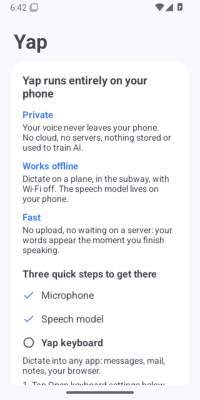 Скриншот приложения Yap для Android - №1