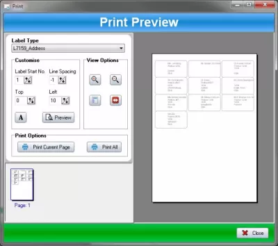 Скриншот приложения SSuite Office - Label Printer - №2