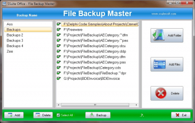 Скриншот приложения SSuite Office - Backup Master - №1