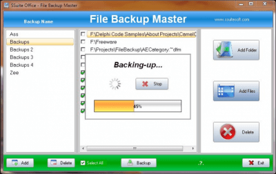 Скриншот приложения SSuite Office - Backup Master - №2
