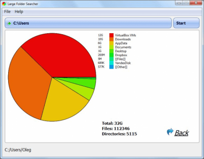 Скриншот приложения Large Folder Searcher - №1