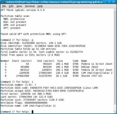 Скриншот приложения GPT fdisk - №2